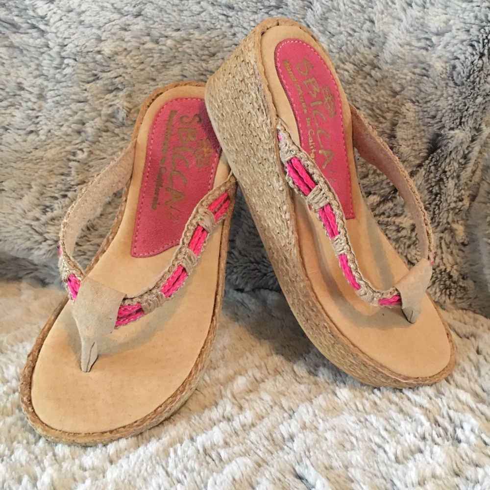 Girl’s size 12 pink and tan SBICCA sandals